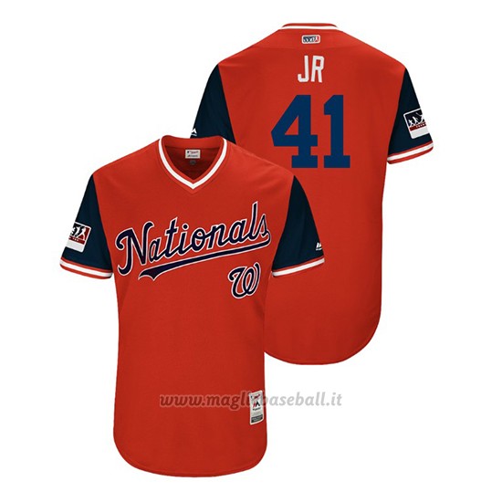 Maglia Baseball Uomo Washington Nationals Joe Ross 2018 Llws Players Weekend Jr Rosso
